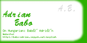 adrian babo business card